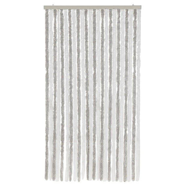 Chenille Fliegenvorhang Hellgrau/Weiß 100x220 cm