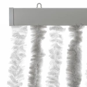 Chenille Fliegenvorhang Hellgrau/Weiß 100x220 cm