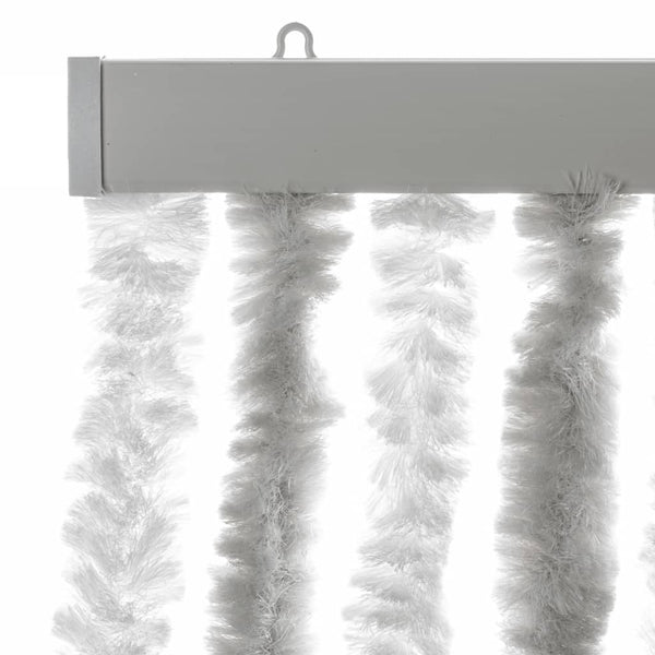 Chenille Fliegenvorhang Hellgrau/Weiß 100x220 cm