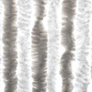 Chenille Fliegenvorhang Hellgrau/Weiß 100x220 cm