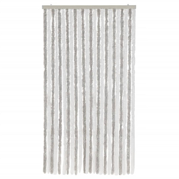 Chenille Fliegenvorhang Hellgrau/Weiß 100x230cm