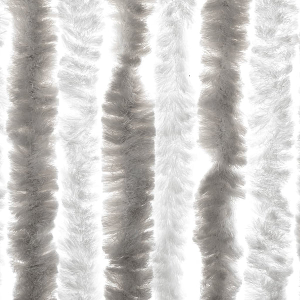 Chenille Fliegenvorhang Hellgrau/Weiß 100x230cm