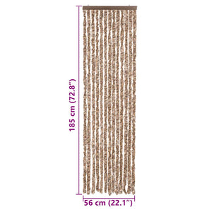 Chenille Fliegenvorhang Beige/Braun 56x185cm
