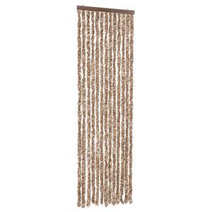 Chenille Fliegenvorhang Beige/Dunkelbraun 56x200 cm