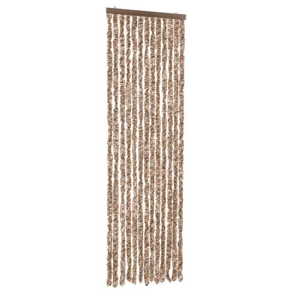Chenille Fliegenvorhang Beige/Dunkelbraun 56x200 cm