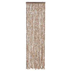 Chenille Fliegenvorhang Beige/Dunkelbraun 56x200 cm