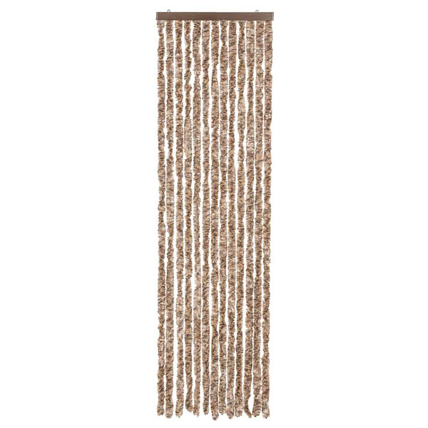 Chenille Fliegenvorhang Beige/Dunkelbraun 56x200 cm