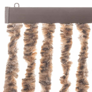 Chenille Fliegenvorhang Beige/Dunkelbraun 56x200 cm