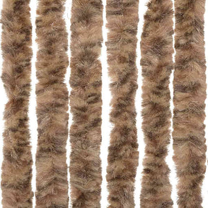 Chenille Fliegenvorhang Beige/Dunkelbraun 56x200 cm