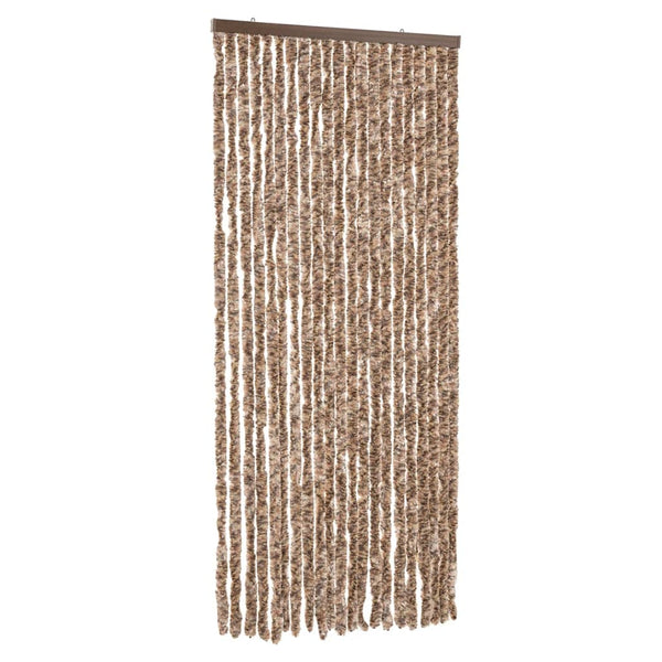 Chenille Fliegenvorhang Beige/Braun 90x200cm