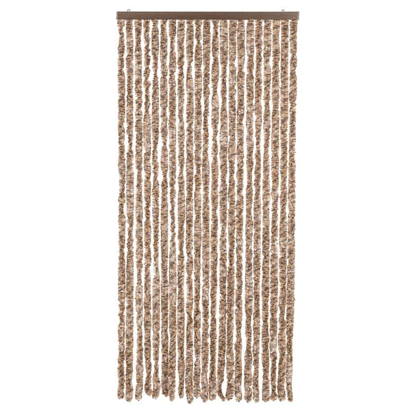 Chenille Fliegenvorhang Beige/Braun 90x220cm