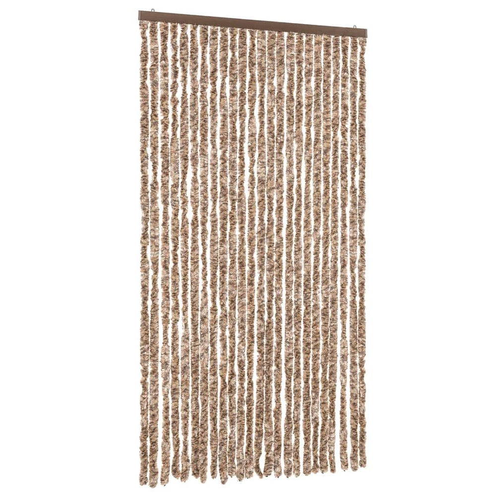 Chenille Fliegenvorhang Beige/Braun 100x200 cm