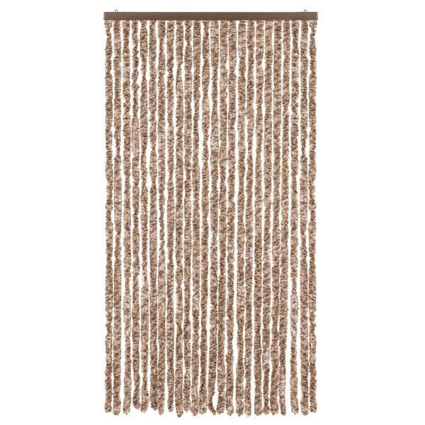 Chenille Fliegenvorhang Beige/Braun 100x200 cm
