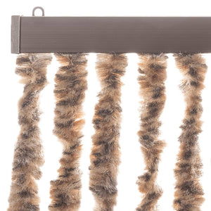 Chenille Fliegenvorhang Beige/Braun 100x230 cm