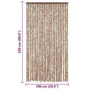 Chenille Fliegenvorhang Beige/Braun 100x230 cm