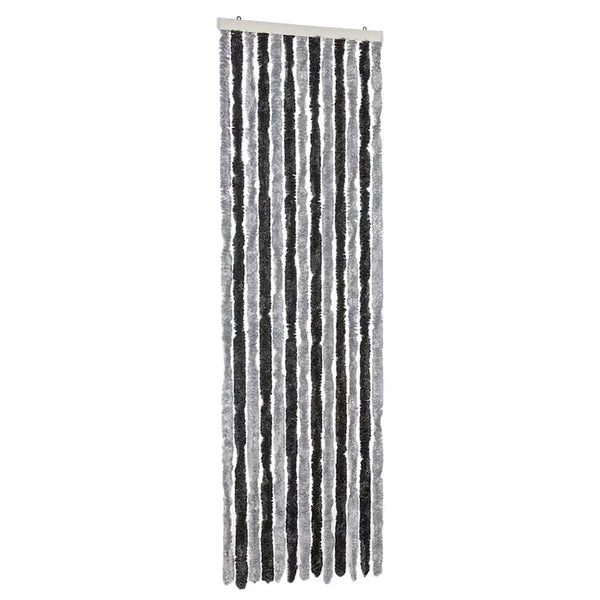 Chenille Fliegenvorhang Grau/Schwarz 56x200cm