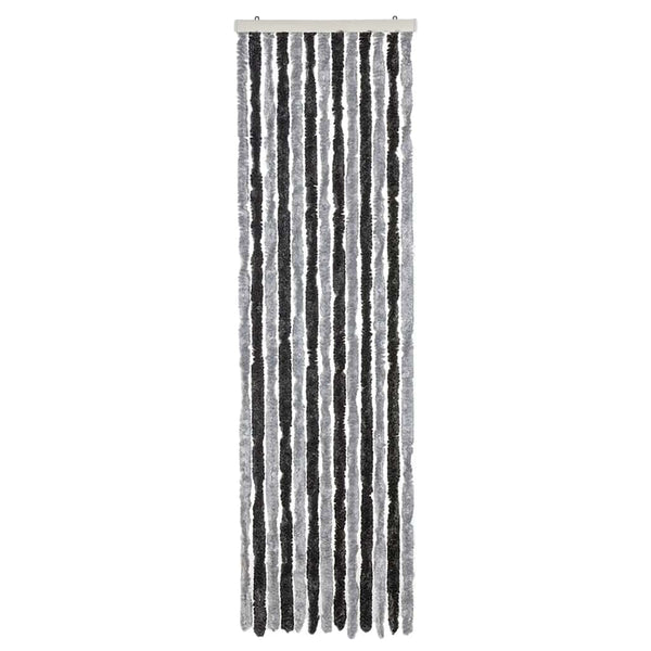 Chenille Fliegenvorhang Grau/Schwarz 56x200cm