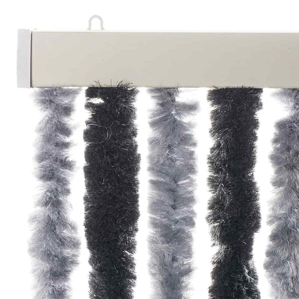 Chenille Fliegenvorhang Grau/Schwarz 56x200cm