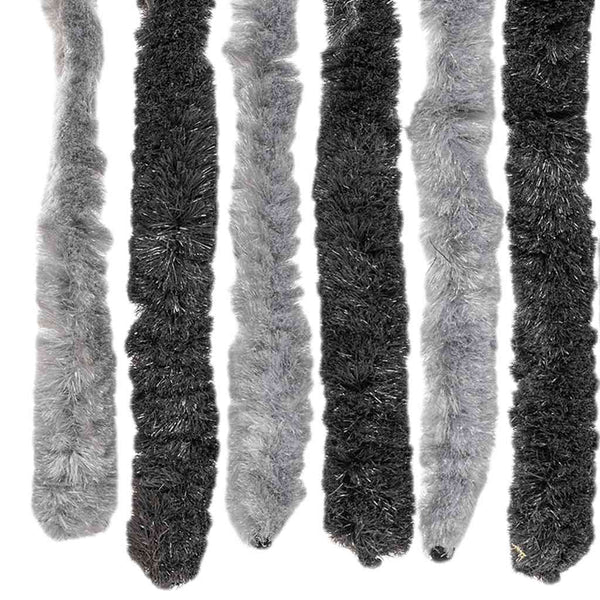 Chenille Fliegenvorhang Grau/Schwarz 56x200cm