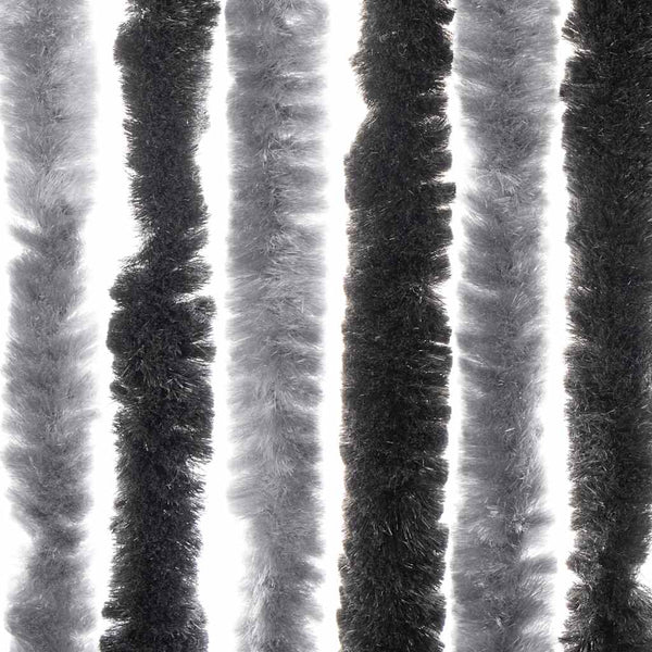 Chenille Fliegenvorhang Grau/Schwarz 56x200cm
