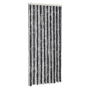 Fliegenvorhang 90x200 cm Grau/Schwarz Chenille
