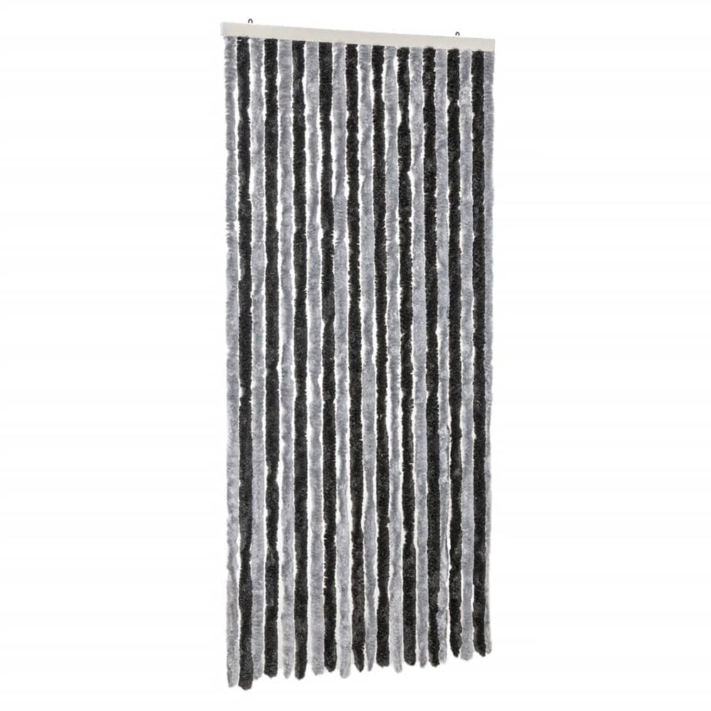 Fliegenvorhang Chenille Grau/Schwarz 90x220cm