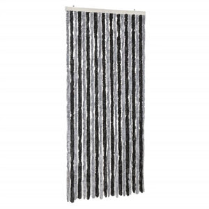 Fliegenvorhang Chenille Grau/Schwarz 90x220cm