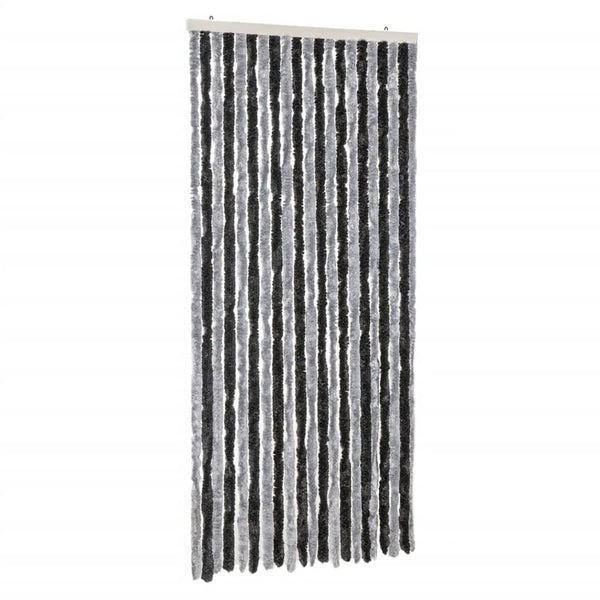 Fliegenvorhang Chenille Grau/Schwarz 90x220cm