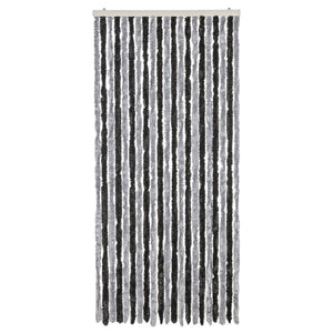 Fliegenvorhang Chenille Grau/Schwarz 90x220cm