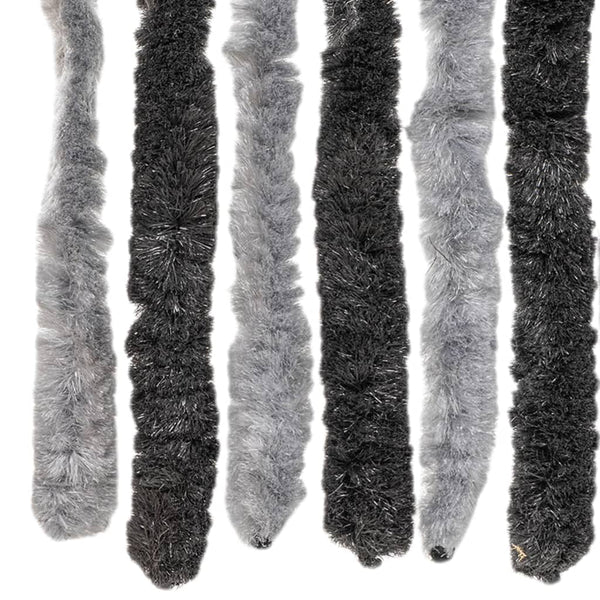 Fliegenvorhang Chenille Grau/Schwarz 90x220cm