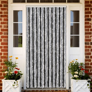 Fliegenvorhang Chenille Grau/Schwarz 90x220cm