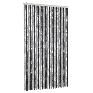 Chenille Fliegenvorhang Grau Schwarz 100x200 cm