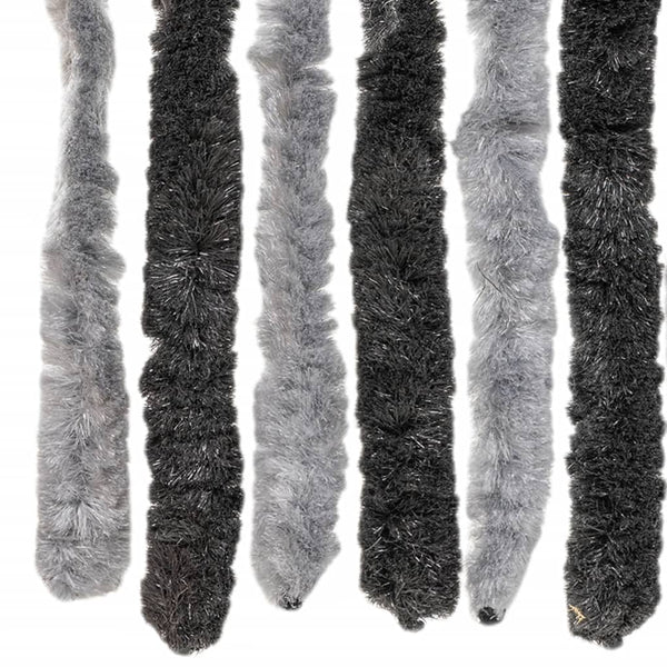 Chenille Fliegenvorhang Grau Schwarz 100x200 cm