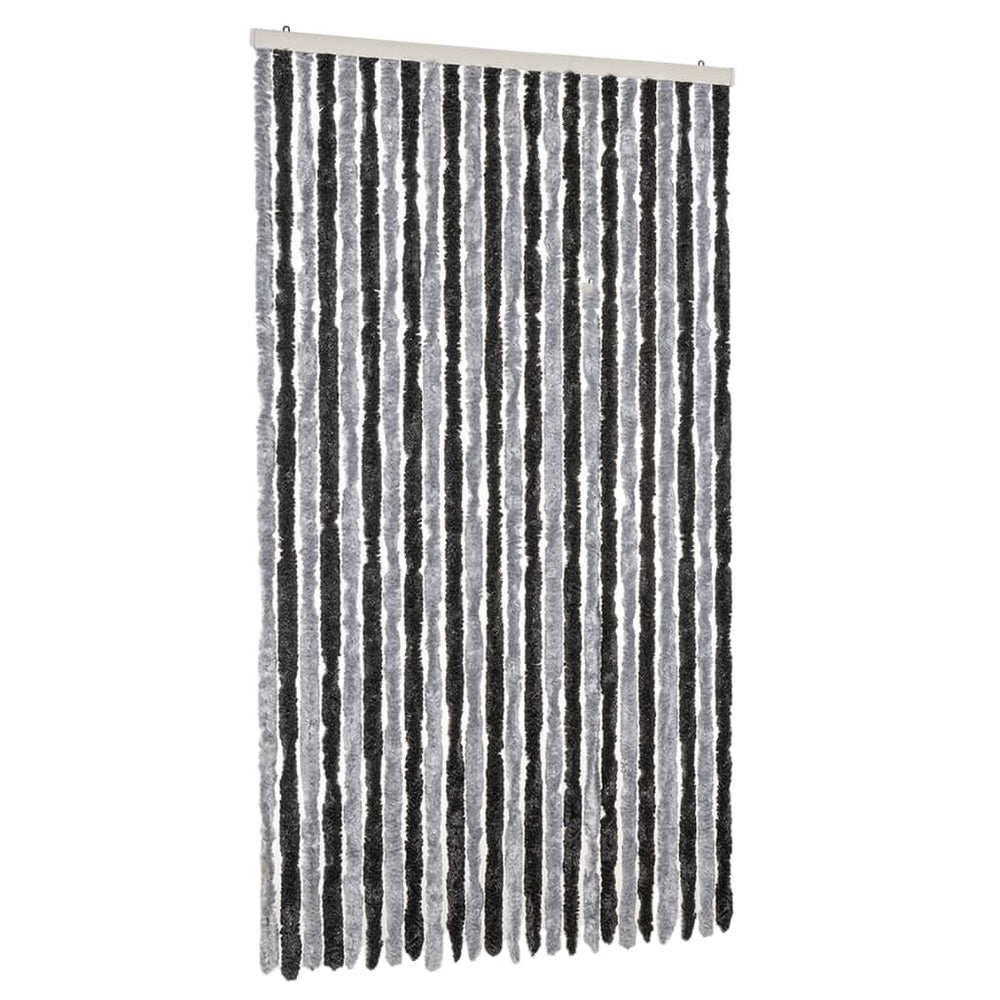 Chenille Fliegenvorhang Grau Schwarz 100x220 cm