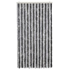 Chenille Fliegenvorhang Grau Schwarz 100x220 cm