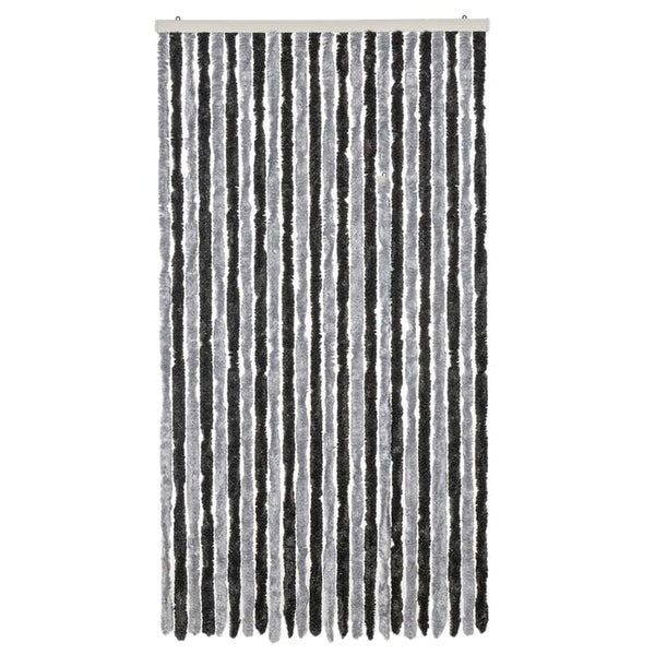 Chenille Fliegenvorhang Grau Schwarz 100x220 cm