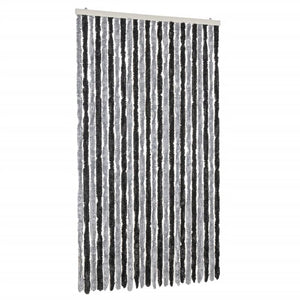 Fliegenvorhang Chenille Grau Schwarz 100x230cm