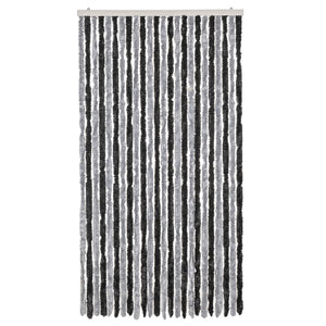 Fliegenvorhang Chenille Grau Schwarz 100x230cm