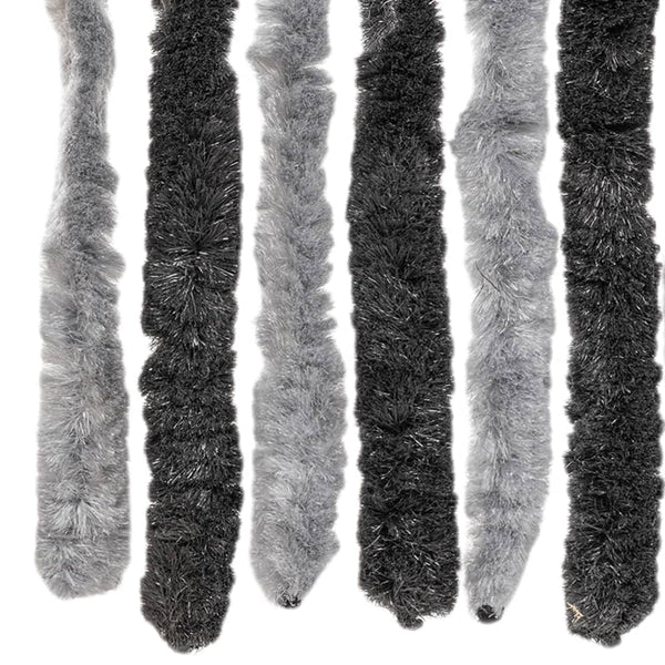 Fliegenvorhang Chenille Grau Schwarz 100x230cm