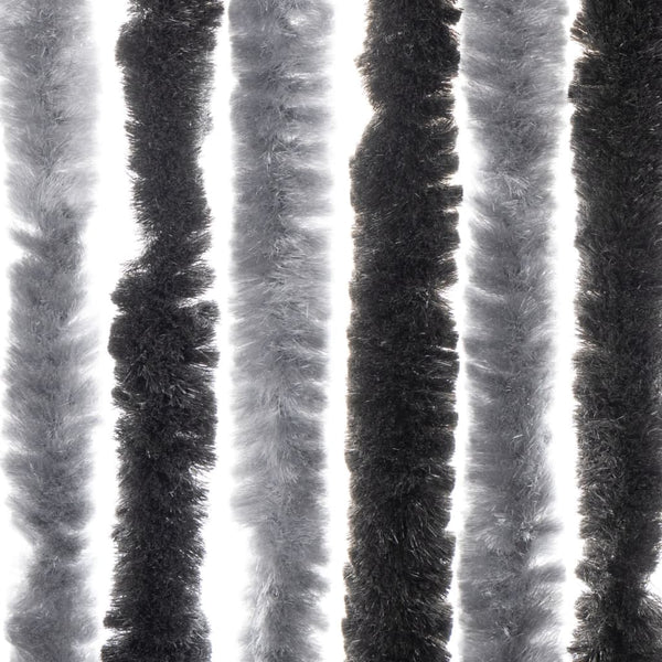 Fliegenvorhang Chenille Grau Schwarz 100x230cm