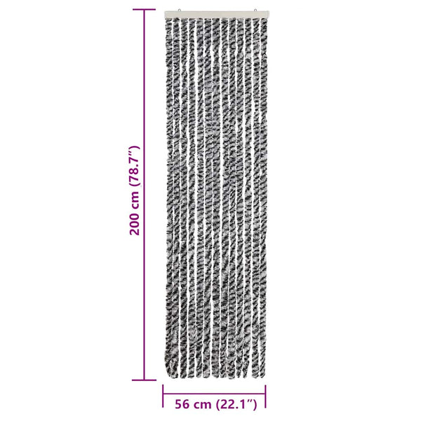 Chenille Fliegenvorhang Grau 56x200 cm