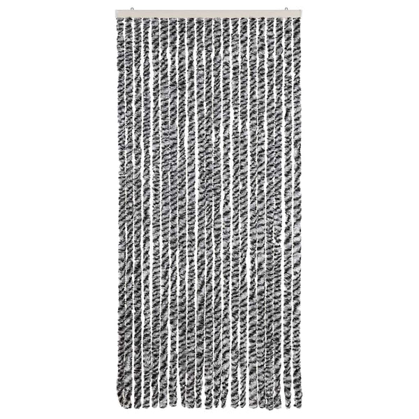 Fliegenvorhang 90x200 cm Grau, Schwarz, Weiß