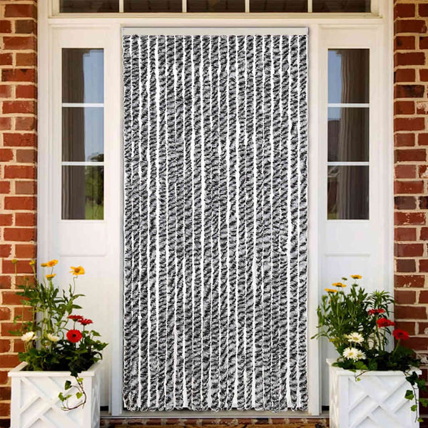 Fliegenvorhang 90x200 cm Grau, Schwarz, Weiß