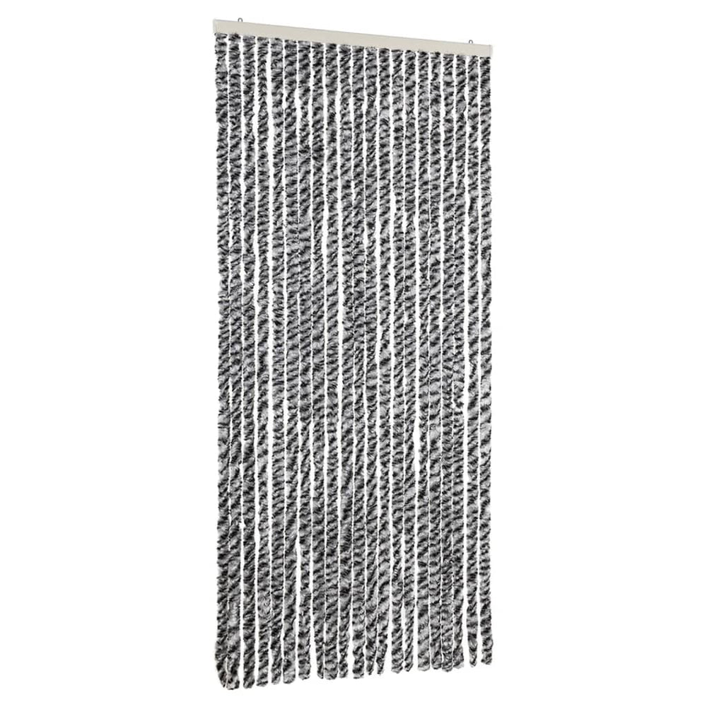 Chenille Fliegenvorhang Grau/Schwarz/Weiß 90x220cm