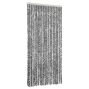 Chenille Fliegenvorhang Grau/Schwarz/Weiß 90x220cm