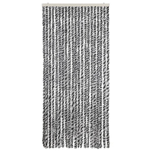 Chenille Fliegenvorhang Grau/Schwarz/Weiß 90x220cm