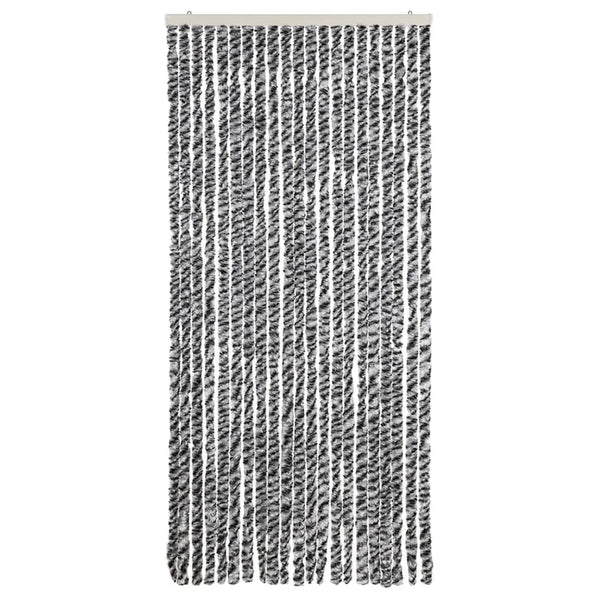 Chenille Fliegenvorhang Grau/Schwarz/Weiß 90x220cm