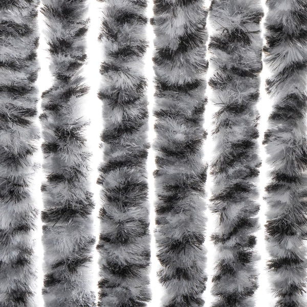 Chenille Fliegenvorhang Grau/Schwarz/Weiß 90x220cm