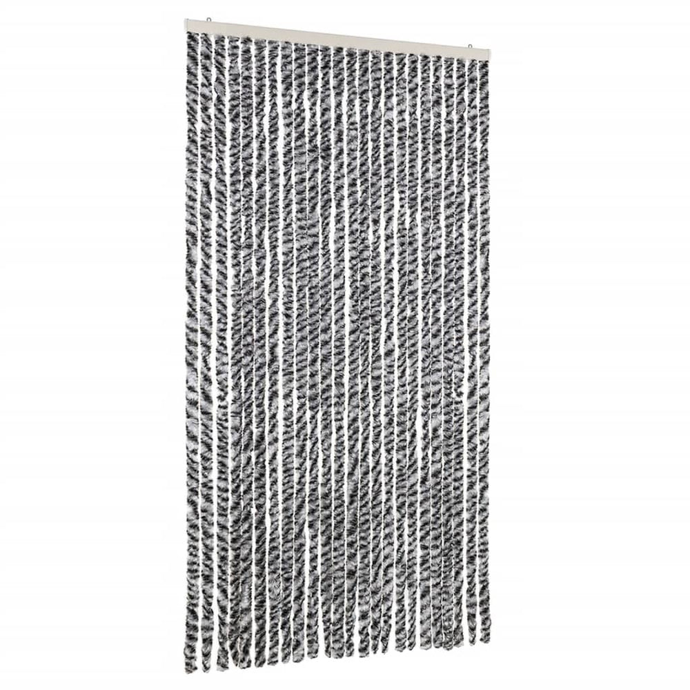 Fliegenvorhang Chenille Grau Schwarz Weiß 100x200 cm