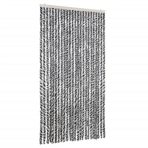 Fliegenvorhang Chenille Grau Schwarz Weiß 100x200 cm